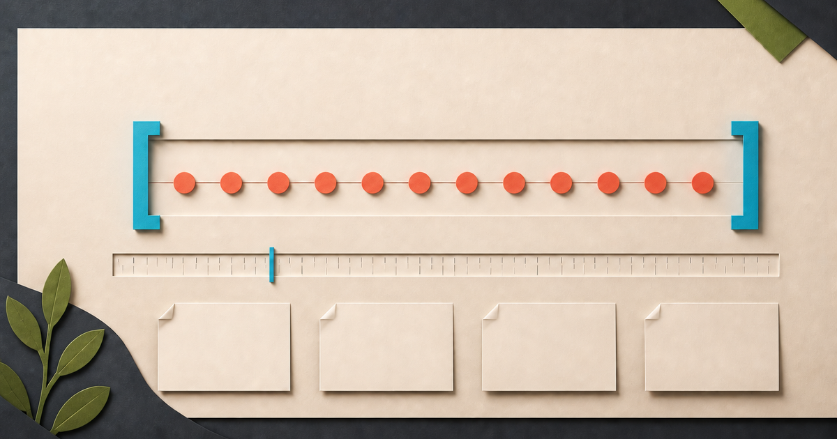 A clear beat-count window with boundaries, ruler, and blank measurement cards